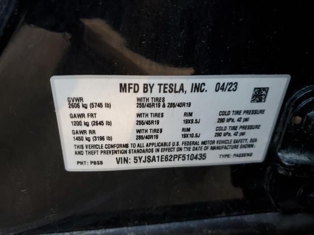5YJSA1E62PF510435 - 2023 TESLA MODEL S BLACK photo 12