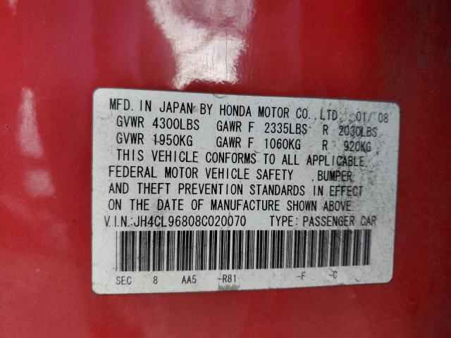 JH4CL96808C020070 - 2008 ACURA TSX RED photo 13