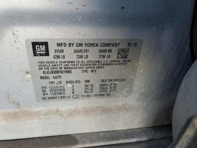 KL4CJBSB9FB219955 - 2015 BUICK ENCORE CONVENIENCE 银色 照片 12