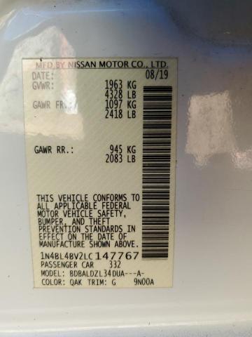 1N4BL4BV2LC147767 - 2020 NISSAN ALTIMA S WHITE photo 13