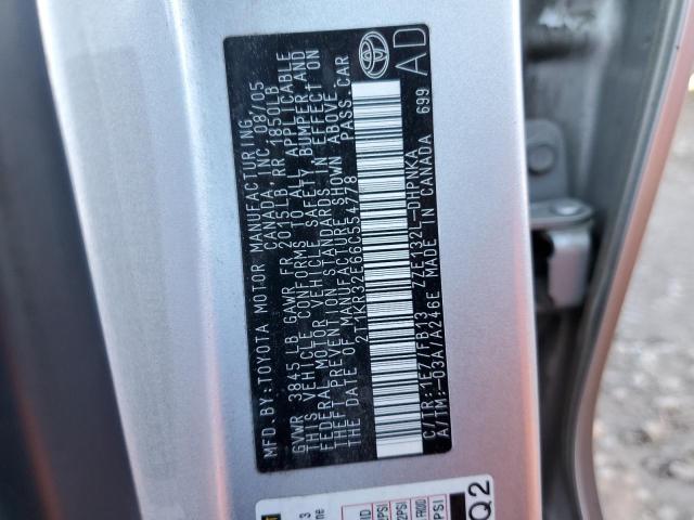 2T1KR32E66C554778 - 2006 TOYOTA COROLLA MA XR SILVER photo 12