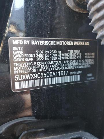 5UXWX9C55D0A11617 - 2013 BMW X3 XDRIVE28I BLACK photo 12
