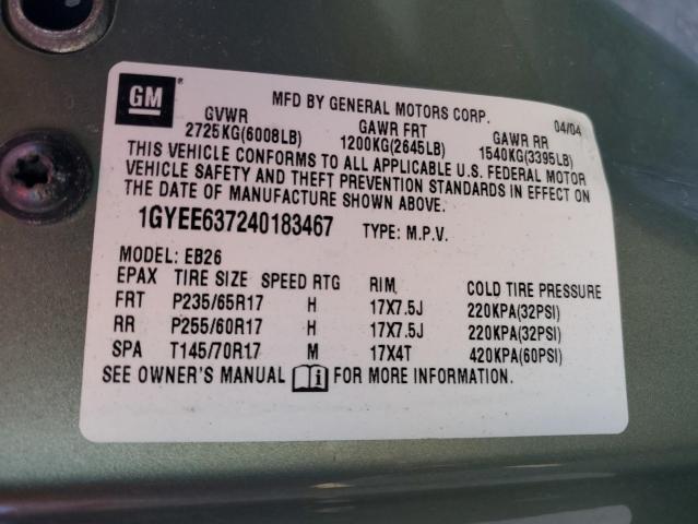 1GYEE637240183467 - 2004 CADILLAC SRX GOLD photo 14