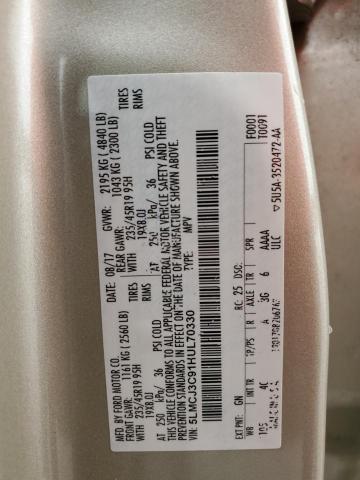 5LMCJ3C91HUL70330 - 2017 LINCOLN MKC RESERVE ოქროსფერი ფოტო 13