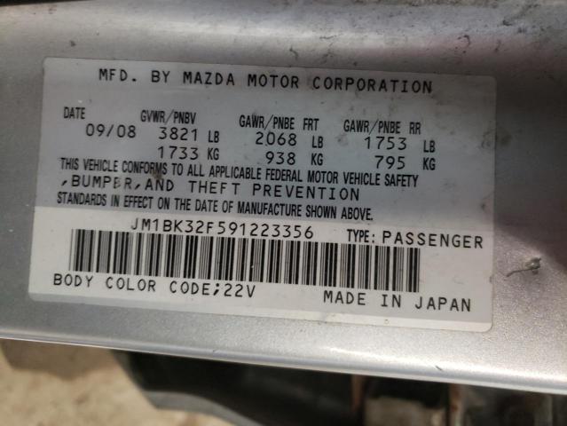 JM1BK32F591223356 - 2009 MAZDA 3 I SILVER photo 12