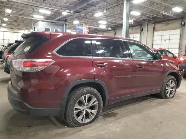 5TDBKRFH0ES023142 - 2014 TOYOTA HIGHLANDER LE MAROON photo 3