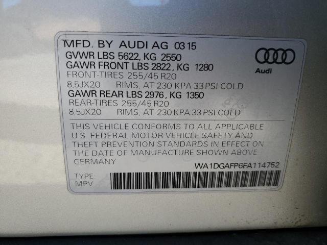 WA1DGAFP6FA114752 - 2015 AUDI Q5 PREMIUM PLUS BEIGE photo 12