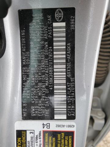 4T1BK36B87U178704 - 2007 TOYOTA AVALON XL SILVER photo 12