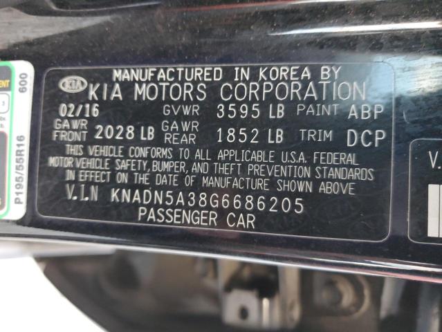 KNADN5A38G6686205 - 2016 KIA RIO EX BLACK photo 12