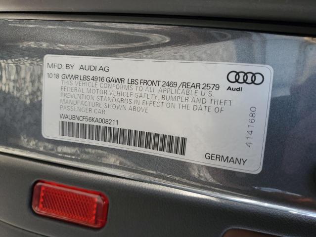 WAUBNCF56KA008211 - 2019 AUDI A5 PREMIUM PLUS GRAY photo 13