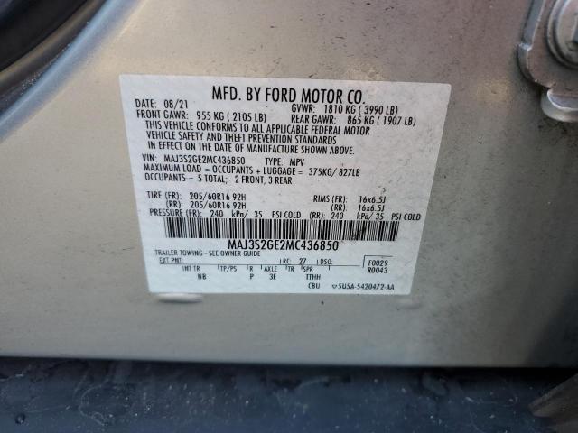 MAJ3S2GE2MC436850 - 2021 FORD ECOSPORT SE SILVER photo 14