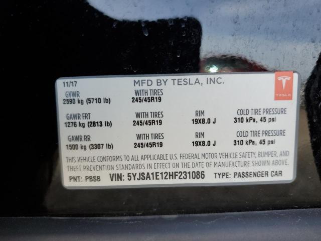 5YJSA1E12HF231086 - 2017 TESLA MODEL S Qara foto 12