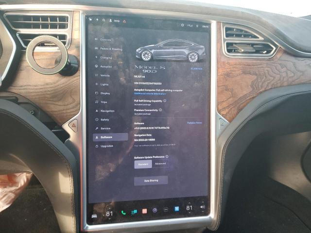 5YJSA1E21HF192550 - 2017 TESLA MODEL S CHARCOAL photo 9