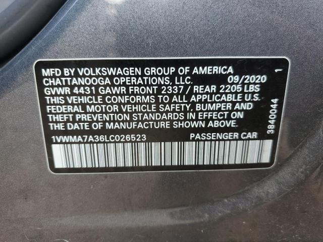 1VWMA7A36LC026523 - 2020 VOLKSWAGEN PASSAT R-LINE Boz foto 12