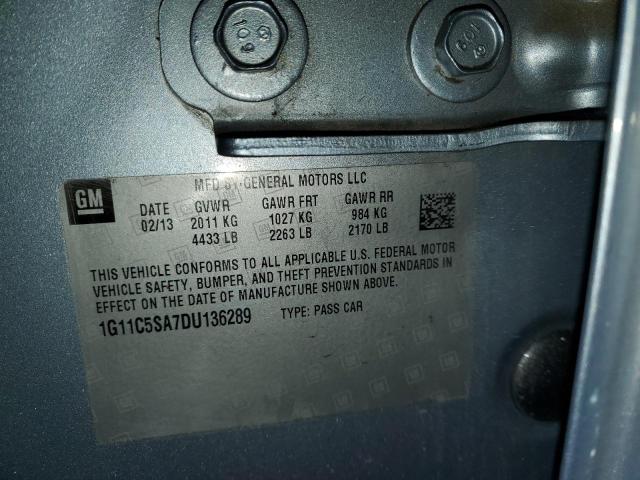 1G11C5SA7DU136289 - 2013 CHEVROLET MALIBU 1LT 蓝色 照片 12