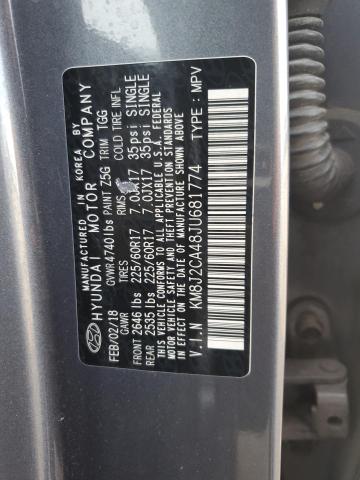 KM8J2CA48JU681774 - 2018 HYUNDAI TUCSON SE GRAY photo 12