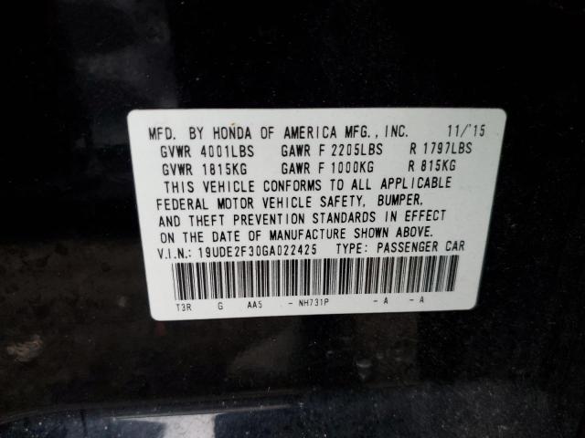 19UDE2F30GA022425 - 2016 ACURA ILX BASE WATCH PLUS BLACK photo 12