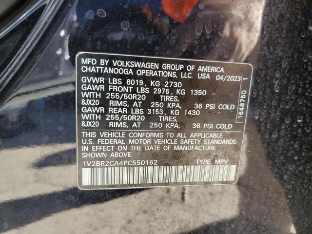 1V2BR2CA4PC550162 - 2023 VOLKSWAGEN ATLAS SEL BLACK photo 13