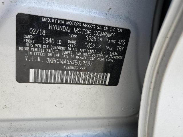 3KPC34A35JE022587 - 2018 HYUNDAI ACCENT LIMITED SILVER photo 12