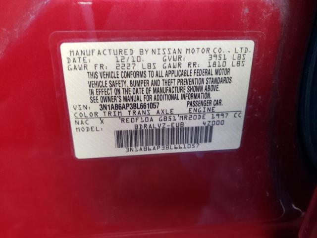 3N1AB6AP3BL661057 - 2011 NISSAN SENTRA 2.0 RED photo 13