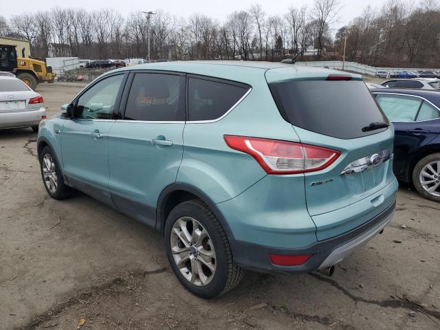 1FMCU0HX5DUA88475 - 2013 FORD ESCAPE SEL TURQUOISE photo 2