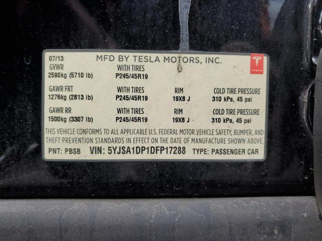 5YJSA1DP1DFP17288 - 2013 TESLA MODEL S Սև լուսանկար 13