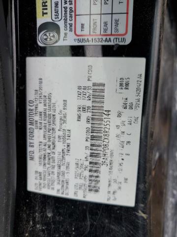 3FAHP08ZX8R255144 - 2008 FORD FUSION SEL BLACK photo 12