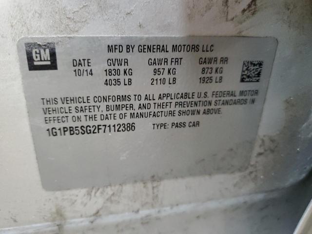 1G1PB5SG2F7112386 - 2015 CHEVROLET CRUZE LS SILVER photo 13