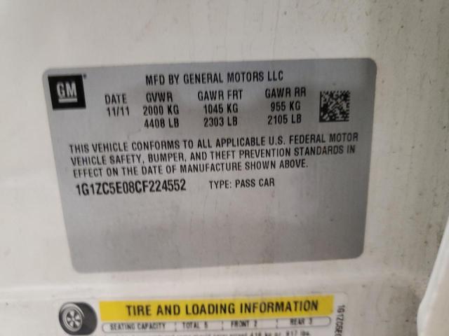 1G1ZC5E08CF224552 - 2012 CHEVROLET MALIBU 1LT 白色 照片 12