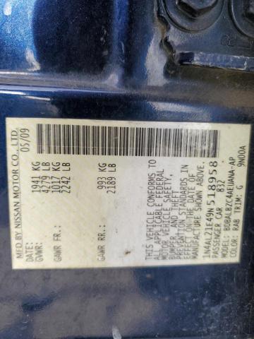 1N4AL21E49N518958 - 2009 NISSAN ALTIMA 2.5 BLUE photo 12