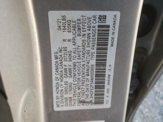 2HGFE2F54NH500659 - 2022 HONDA CIVIC SPORT 银色 照片 13