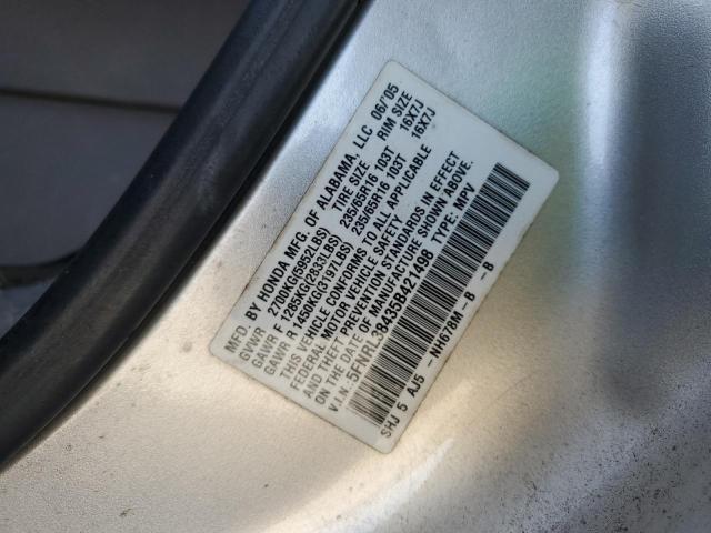 5FNRL38435B421498 - 2005 HONDA ODYSSEY EX SILVER photo 13