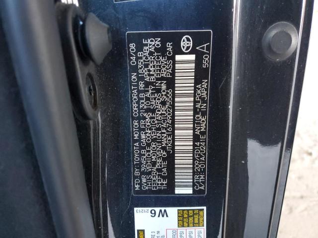 JTKDE167490275566 - 2009 TOYOTA SCION TC 黑色 照片 12