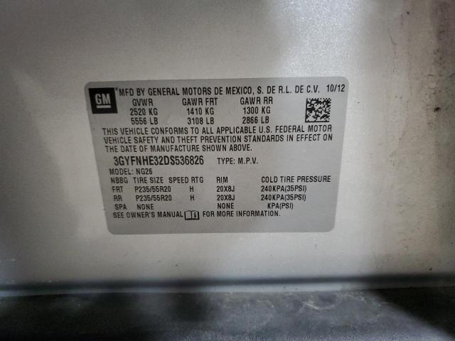 3GYFNHE32DS536826 - 2013 CADILLAC SRX PERFORMANCE COLLECTION Srebrny zdjęcie 13