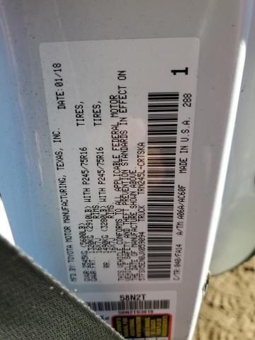 5TFSX5EN0JX059094 - 2018 TOYOTA TACOMA ACCESS CAB WHITE photo 12