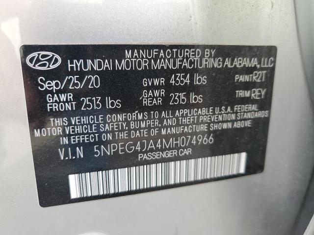 5NPEG4JA4MH074966 - 2021 HYUNDAI SONATA SE SILVER photo 12