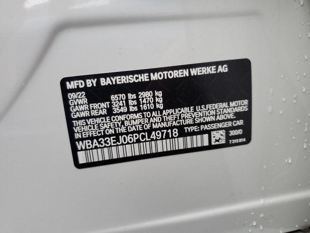 WBA33EJ06PCL49718 - 2023 BMW 760 XI WHITE photo 12