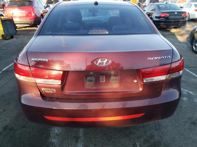 5NPET46C08H338521 - 2008 HYUNDAI SONATA GLS RED photo 6