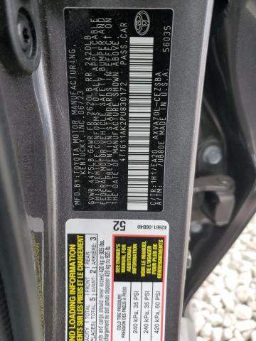 4T1G11AK2PU830172 - 2023 TOYOTA CAMRY SE NIGHT SHADE GRAY photo 12