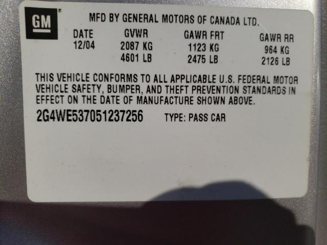 2G4WE537051237256 - 2005 BUICK LACROSSE CXS 灰色 照片 12