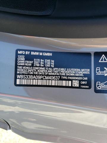 WBS33BA09PCM40637 - 2023 BMW M4 COMPETITION SILVER photo 12