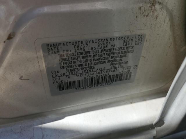 3N1AB7AP1HY268837 - 2017 NISSAN SENTRA S SILVER photo 12