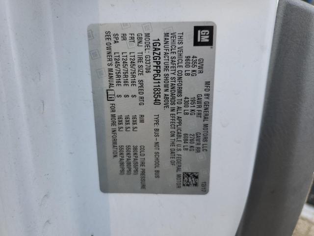 1GAZGPFP6J1183540 - 2018 CHEVROLET EXPRESS G3 LT WHITE photo 13