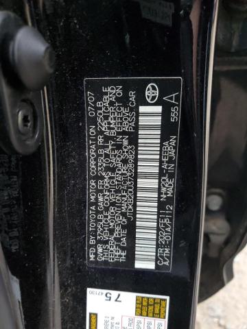 JTDKB20U373289823 - 2007 TOYOTA PRIUS BLACK photo 12