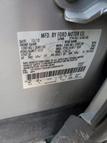 1FM5K7B84DGB83570 - 2013 FORD EXPLORER Gümüş foto 12