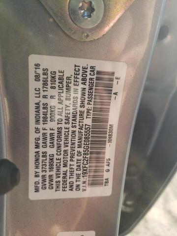 19XFC2F85GE085557 - 2016 HONDA CIVIC EX SILVER photo 12