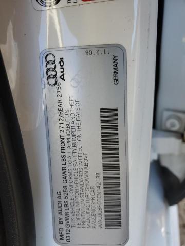 WAUJGBFC0CN142138 - 2012 AUDI A6 PRESTIGE თეთრი ფოტო 12