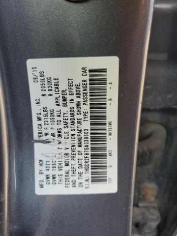 1HGCR2F87GA038603 - 2016 HONDA ACCORD EXL GRAY photo 13