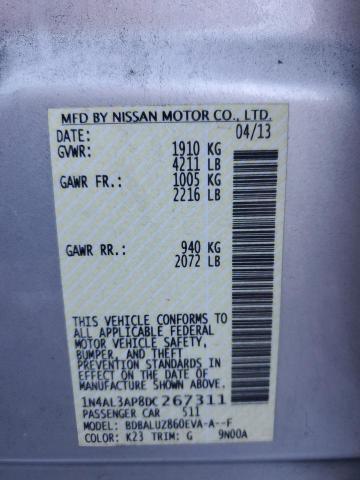 1N4AL3AP8DC267311 - 2013 NISSAN ALTIMA 2.5 SILVER photo 12