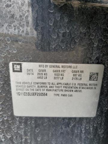 1G11C5SL6EF290564 - 2014 CHEVROLET MALIBU 1LT BLACK photo 12